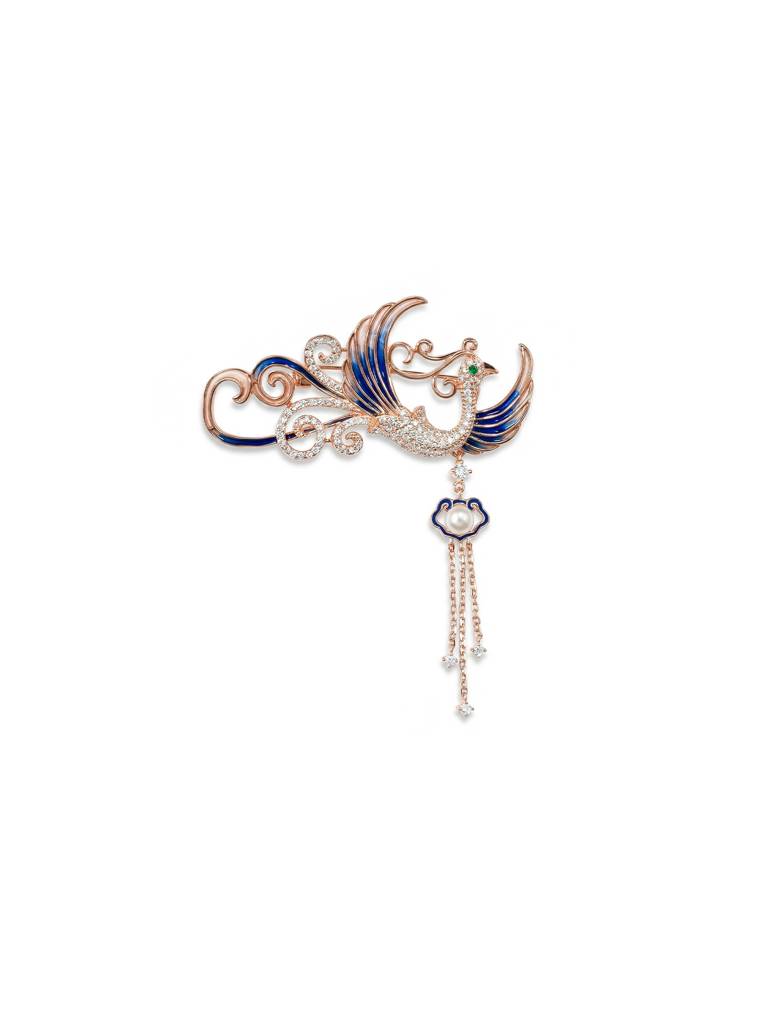 Blue Bird Pearl Brooch : DBR31