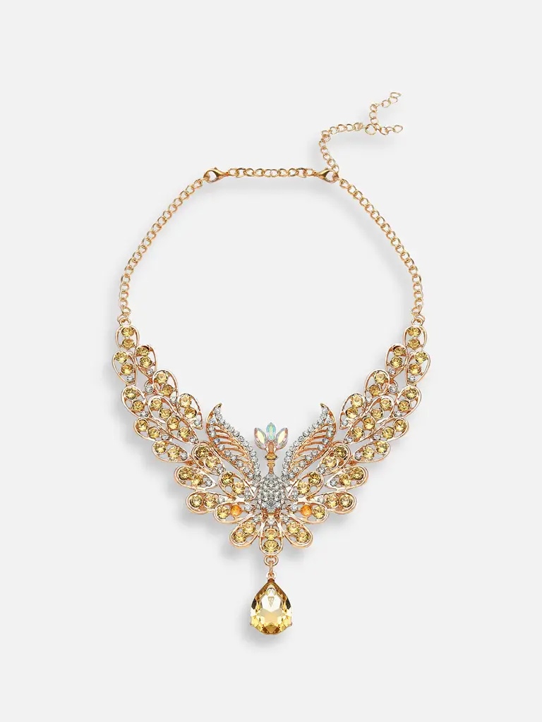 Ariana-Silver Plated Designer Stone Necklace And Earring Set : SOHNCK7116