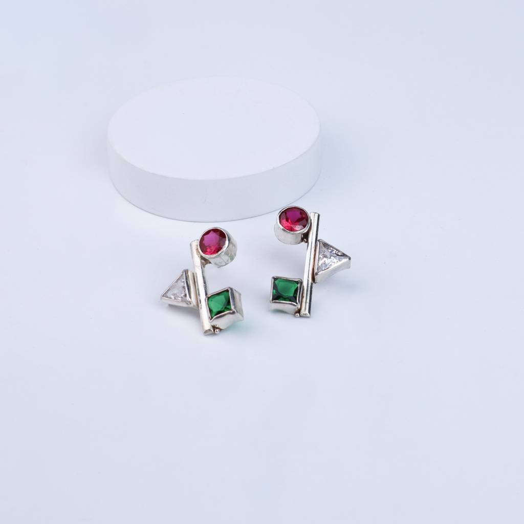 Geometric Earring  | Cz | 92.5 Silver : 93690775