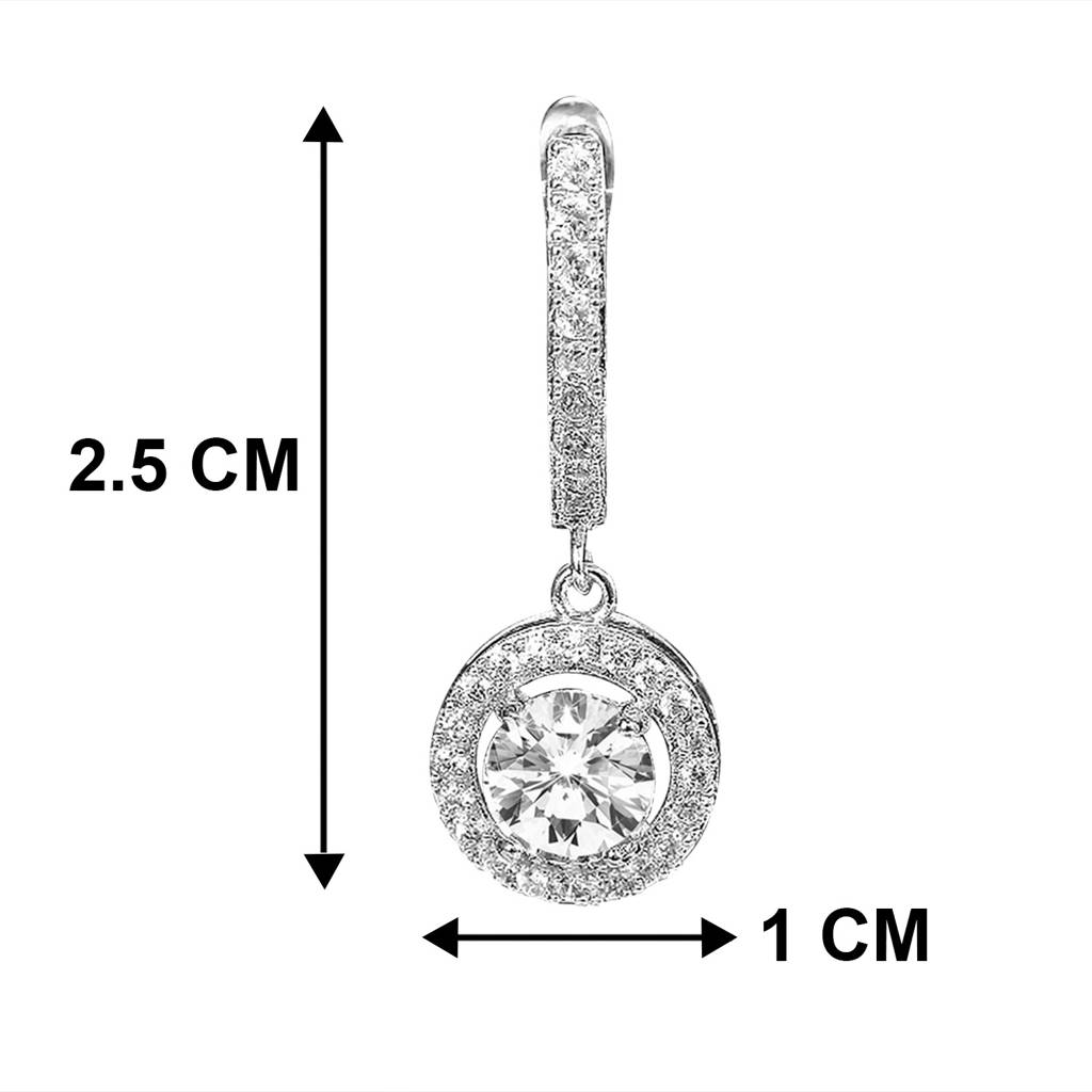 Combo Cubic Zirconia & Crystal Studded Hoop & Drop Earrings Fashion Jewellery Gift For Women & Girls : PX8E134B-PX8E75