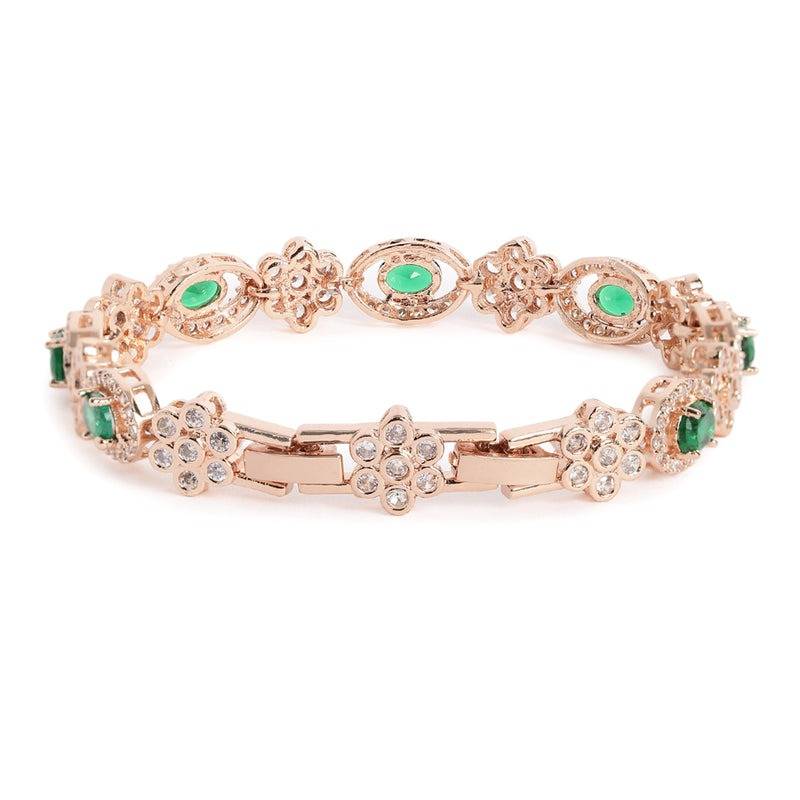Rose Gold Plated Cz Tennis Bracelet For Women | Elegant Wear : AD-142-RGGNBR