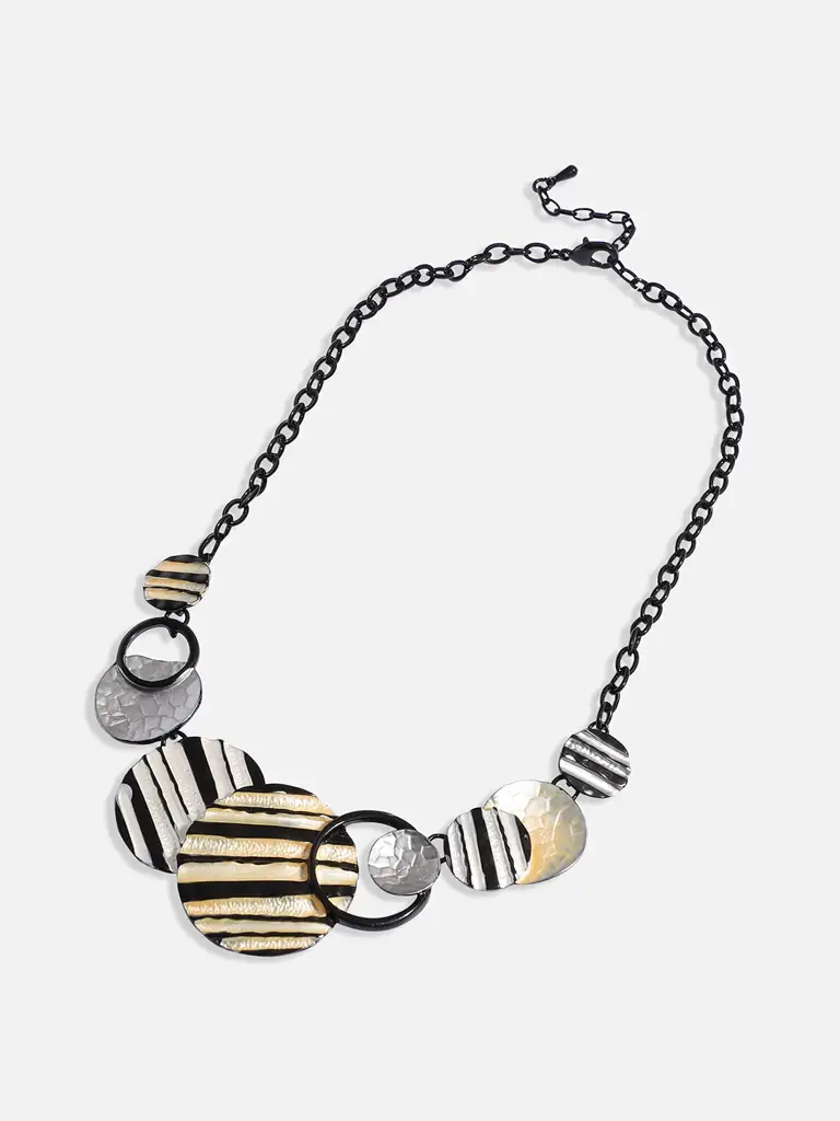 Women'S Multicolour Textured Circular Jewellery Set : SOHIJS9802