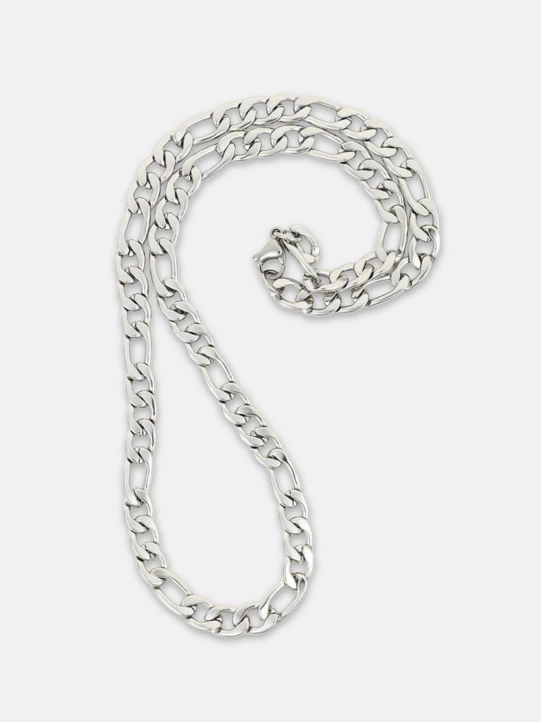 Men'S The Flatten-Link Chain Necklace - Metallic Silver : FANC1207