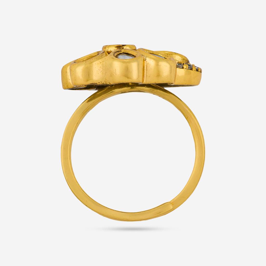 White Gold Plated - Party Wear Zircon Finger Ring - 458825 : 458825