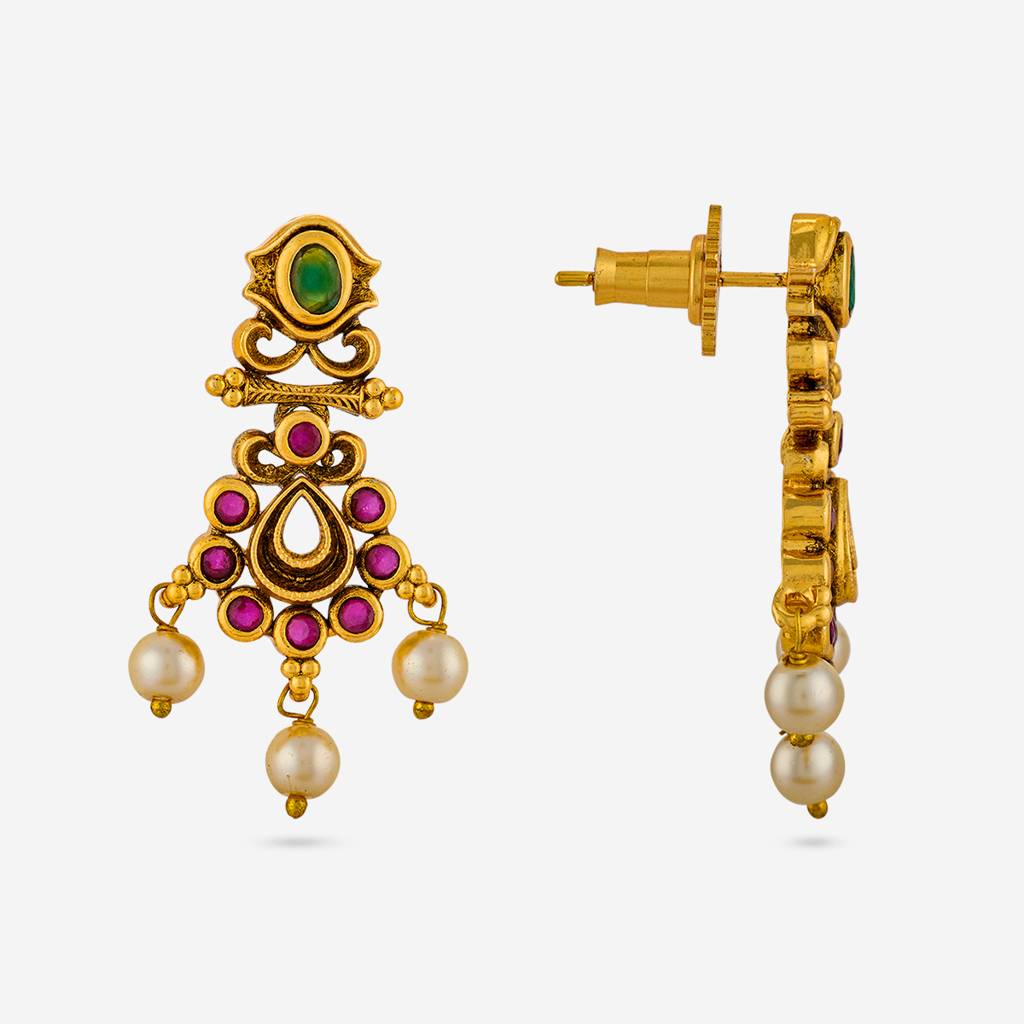 Ruby-Green Gold - Plated Festive Antique Necklace - 465232 : 465232