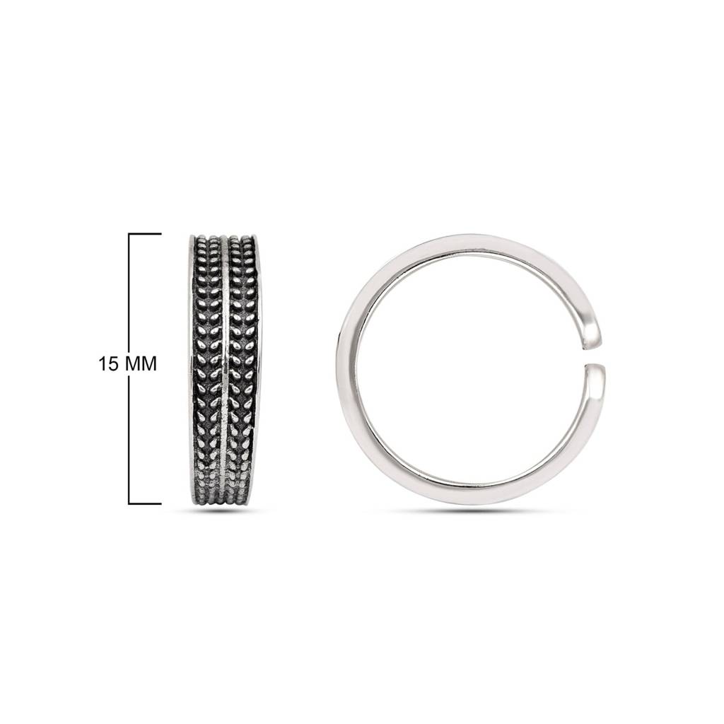 Oxidized Textured Toe Ring -Sterling Silver : TR00080