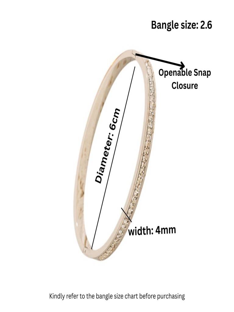 Mens White Zircon Openable Bangle Bracelet 18K Plated Anti-Tarnish : AHM0126B634S_M