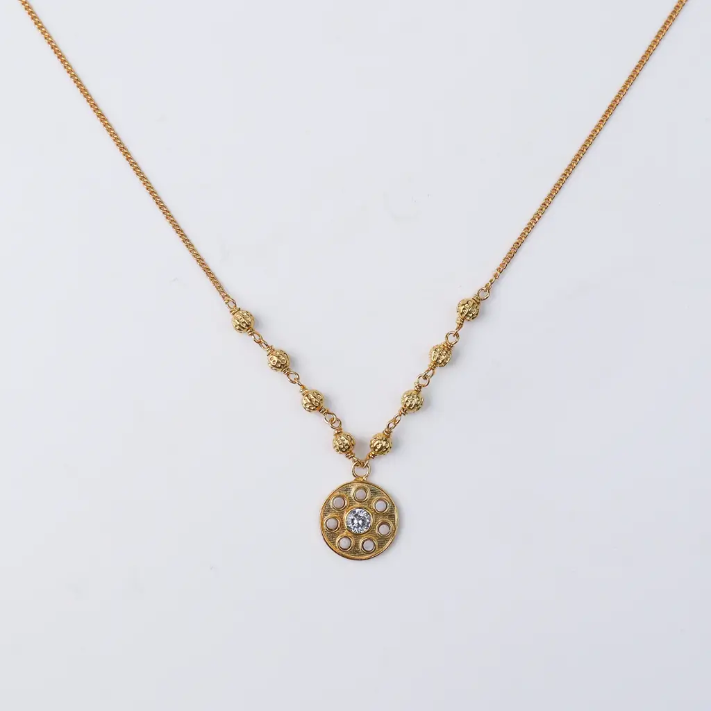 Moha Maya Beads Necklace With Pearls | 22K Gold-Plated : 96327831