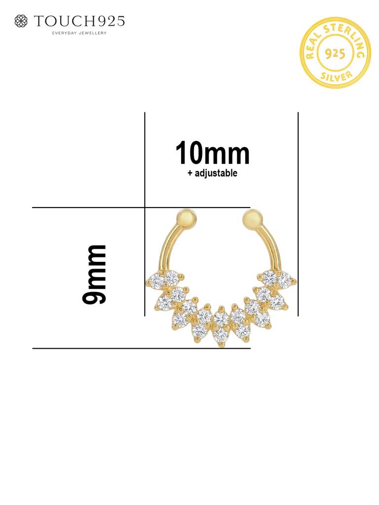 Cluster Sparkle Septum Nose Ring : EWNP4150