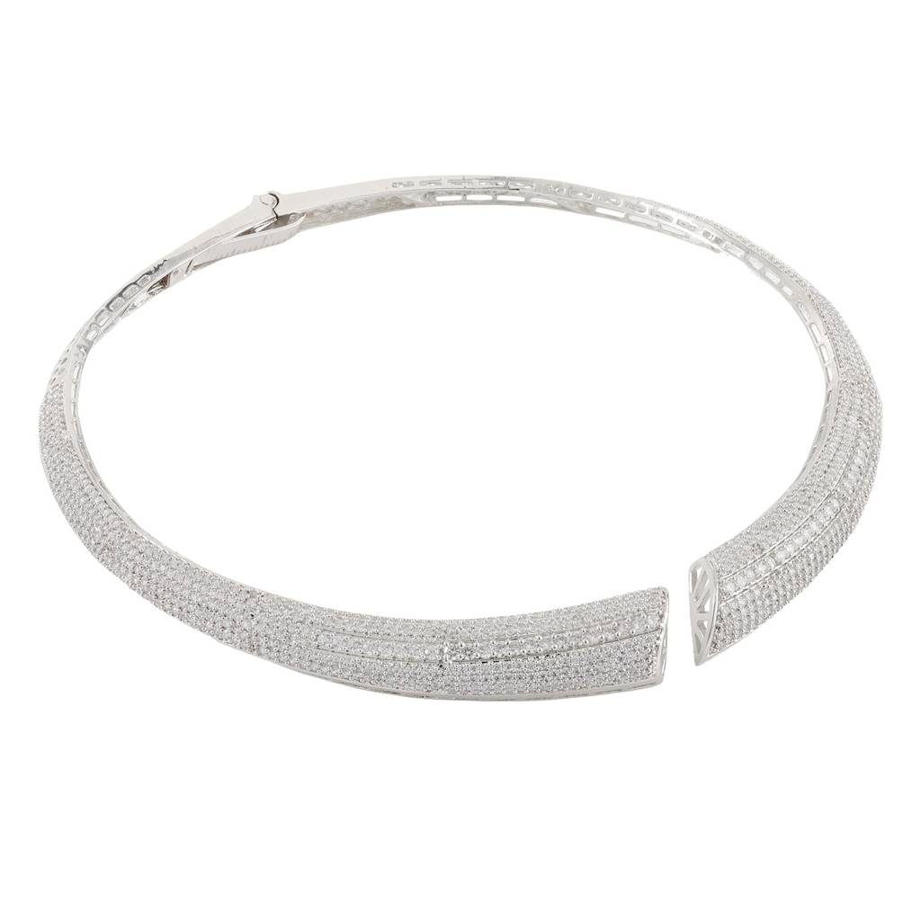 Sparkling Elegance Diamond Frost Luxe Hasli Necklace Set : 8905124571189