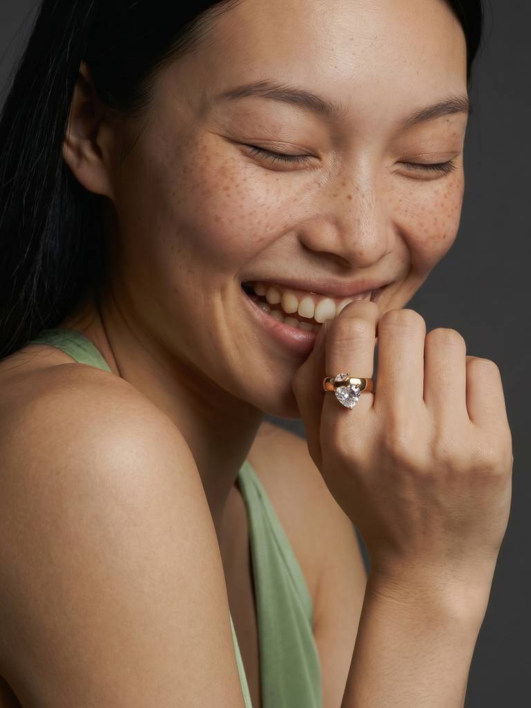 Bold Heart Spark Ring For Women - Waterproof & Anti-Tarnish : RG0379-6