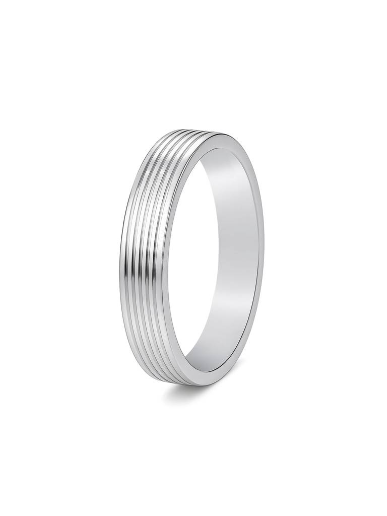 Touch925 Pure 925 Silver Parallel Grooved Men'S Ring : CPGR380