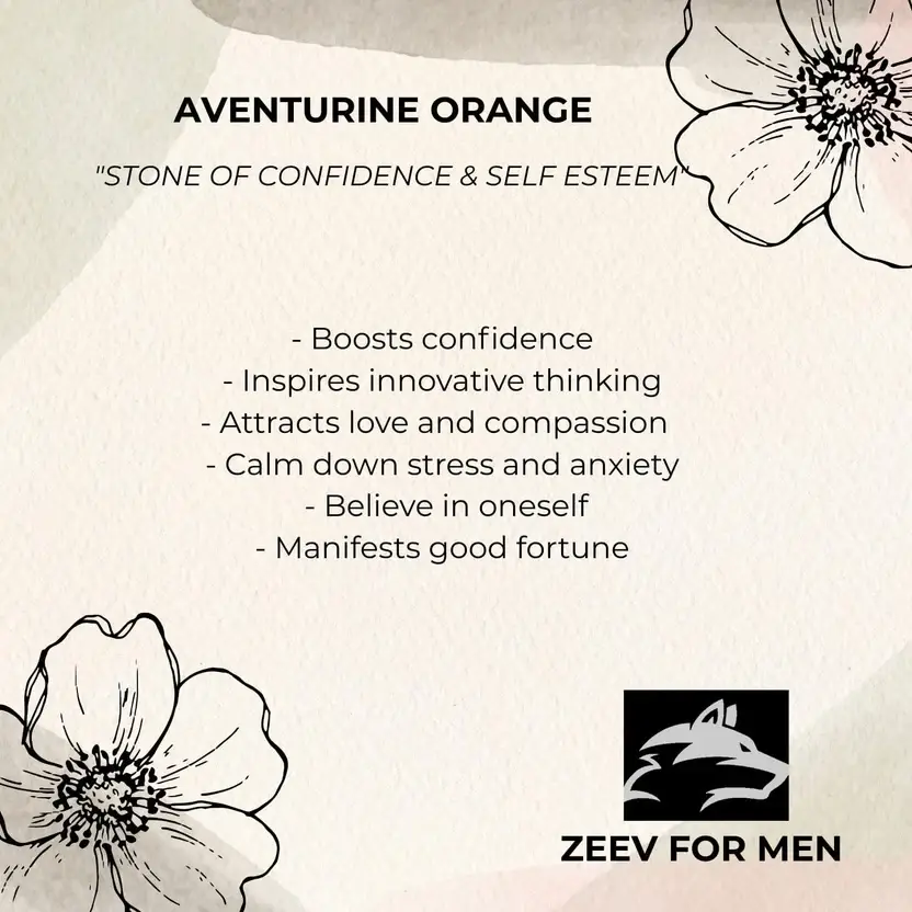 Aventurine Orange Silver Bracelet : ZV-BRC-NAT-002