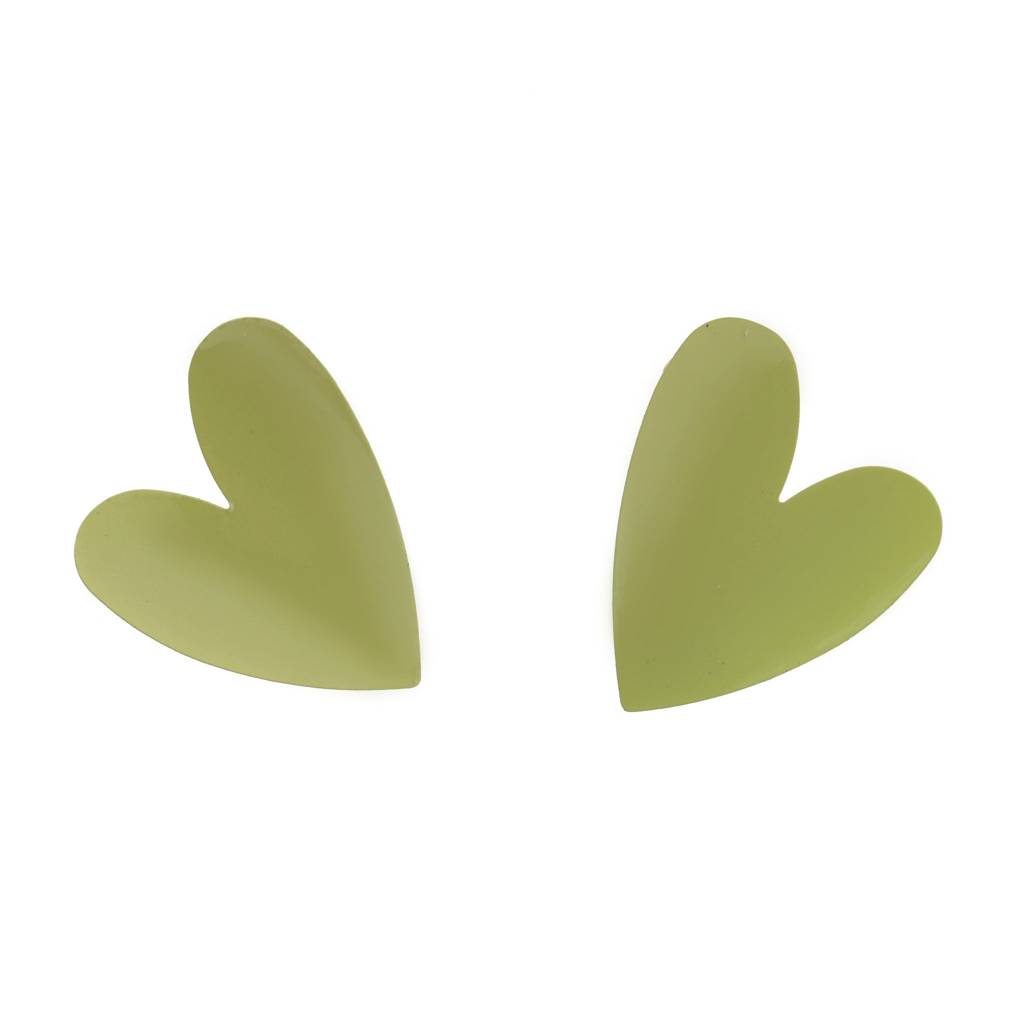 Green Heart Acrylic Earring : ES13524-GRN