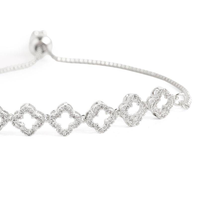 Sleek Clover Chain Bracelet | Cz For Everyday Glam : AD-164-IRWEBR