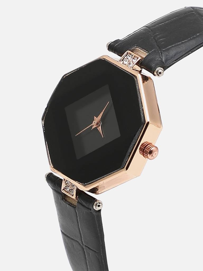 Black Analogue Watch. : HSWC1061