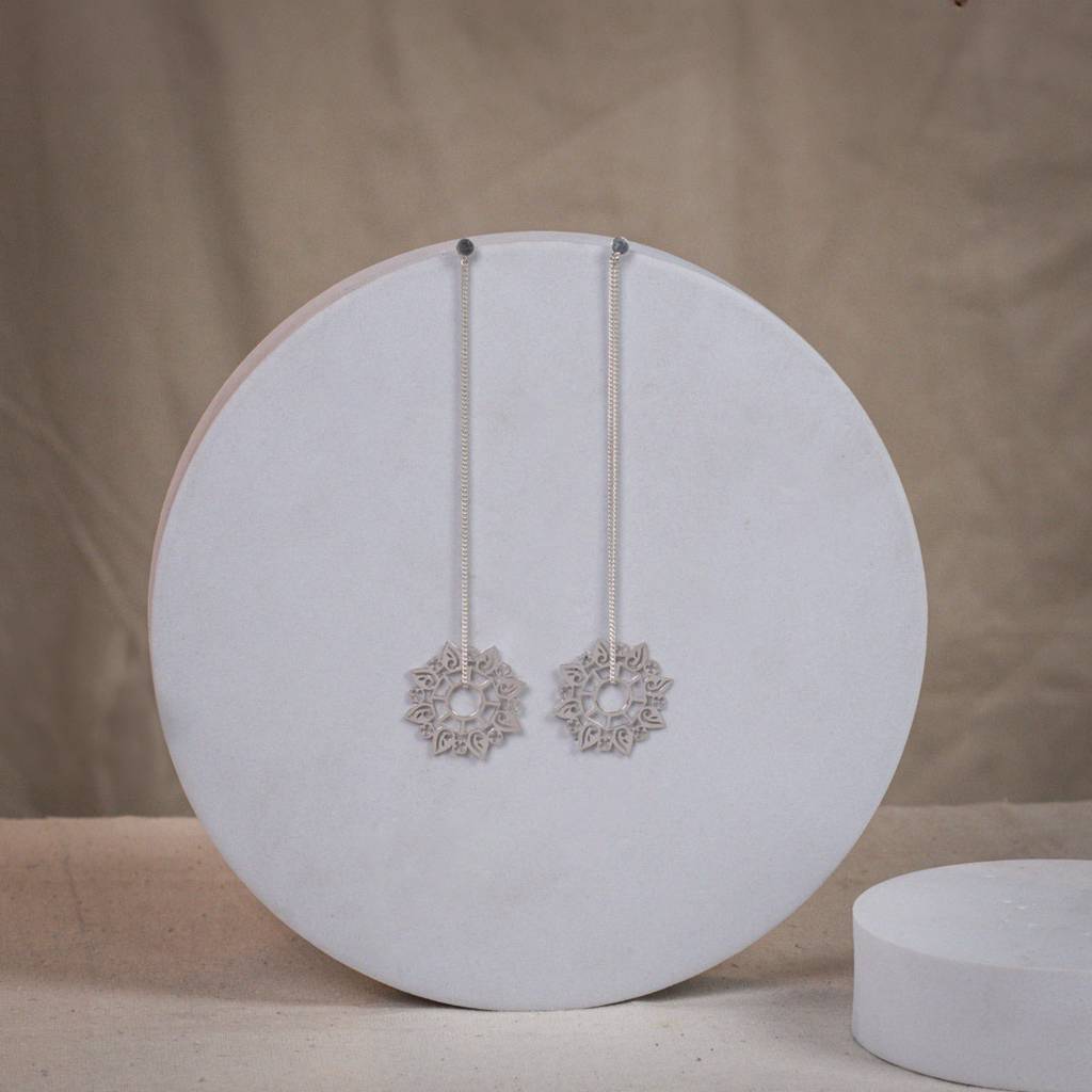 Silver Abstract Filigree Dangler Earring : 88410775