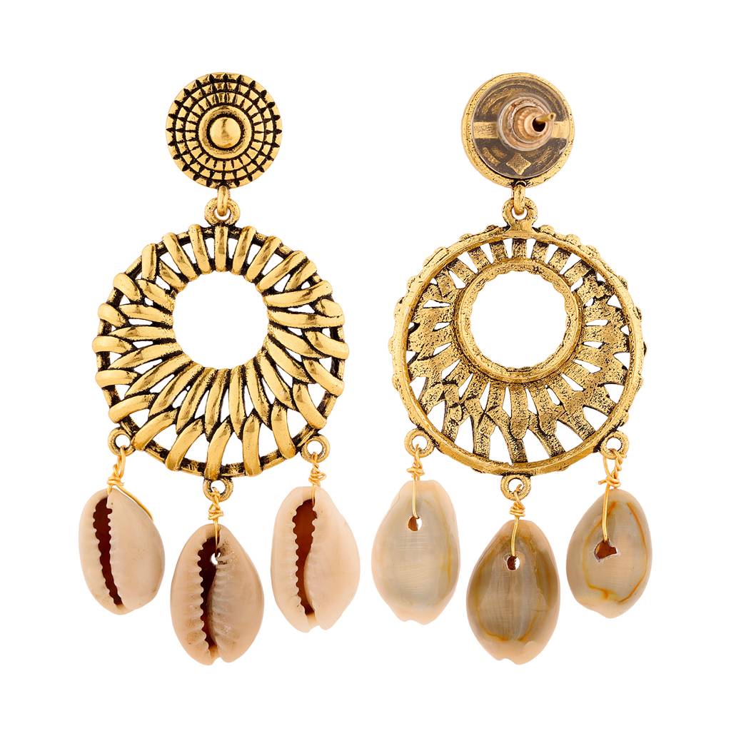 Woven Wonders Plain Dutch Weave Dangler Earrings : 8905124555202