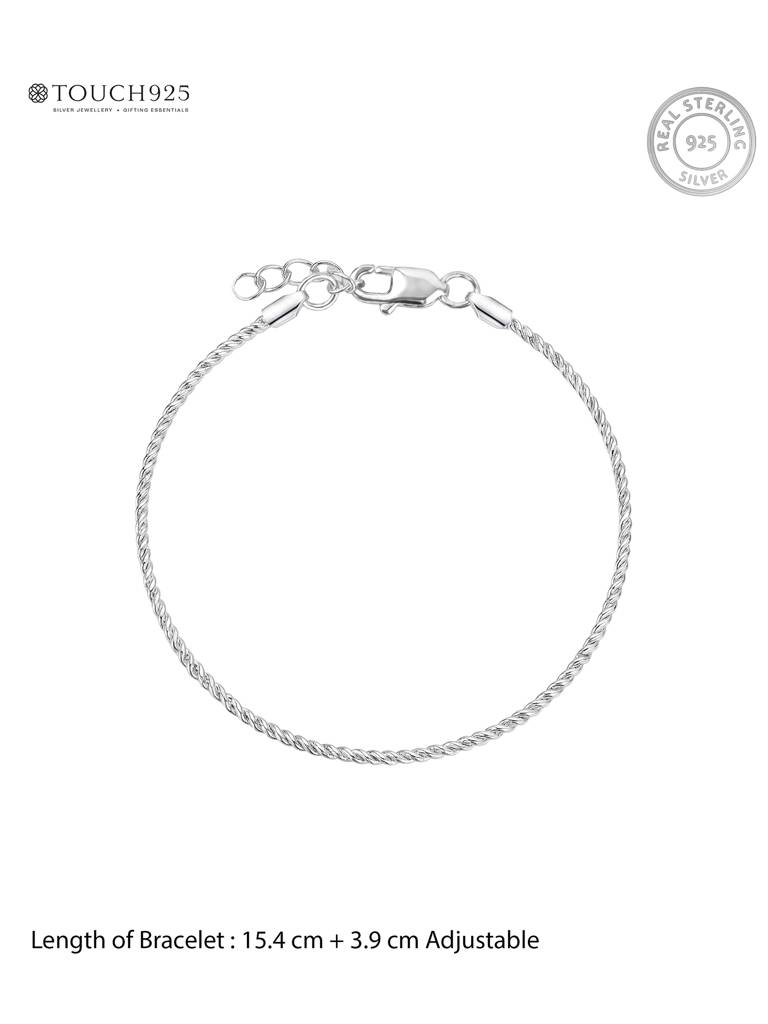 Silver Twisted Rope Bracelet : ISLB4014