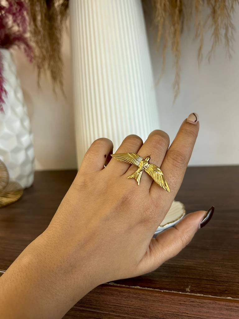 Bird Ring - Waterproof, 18K Gold Plated : SS_RING_BIRD_GOLD