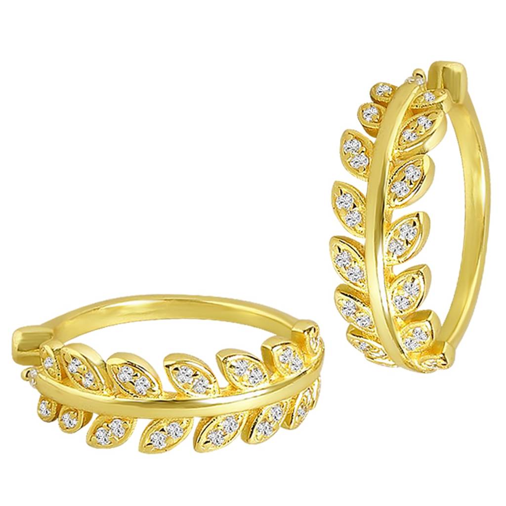 Gold Plated Cubic Zirconia Studded Leaf Style Adjustable Toe Ring Stylish Fashion Jewellery For Women : PX9TR03