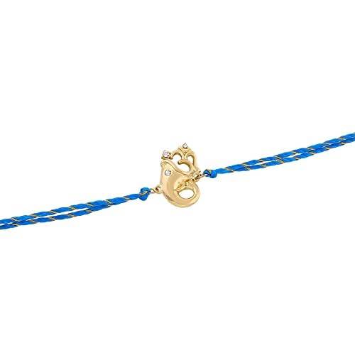 Gold Plated Blessed Ganesh Rakhi With Austrian Crystals And Fancy Silk Thread : 158-IG-RAKHI