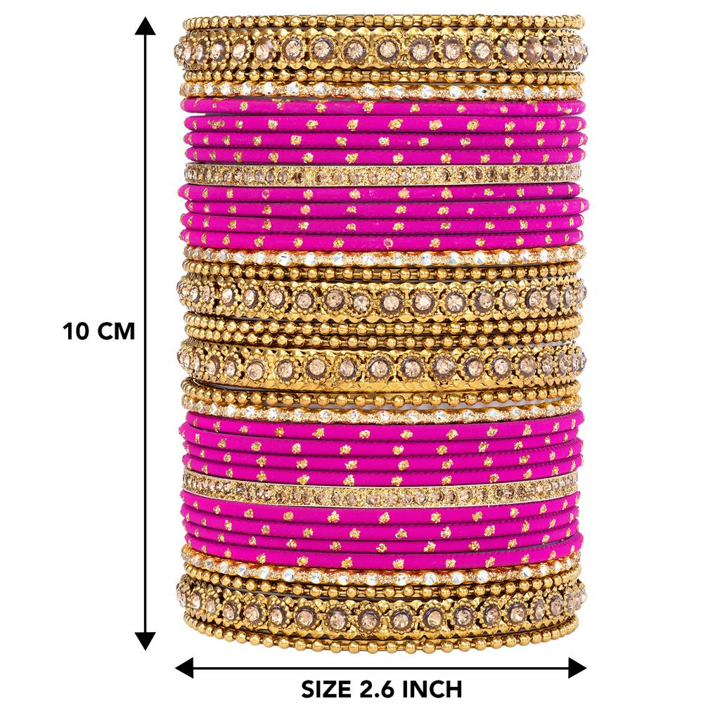 Studded Green Silk Thread Bangles Set Ethnic Jewellery For Women : PF51B84RP