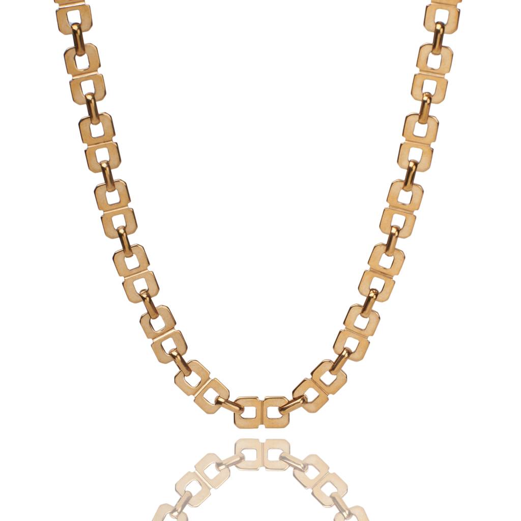 Geometric Chain Gold Necklace : NS14001-G