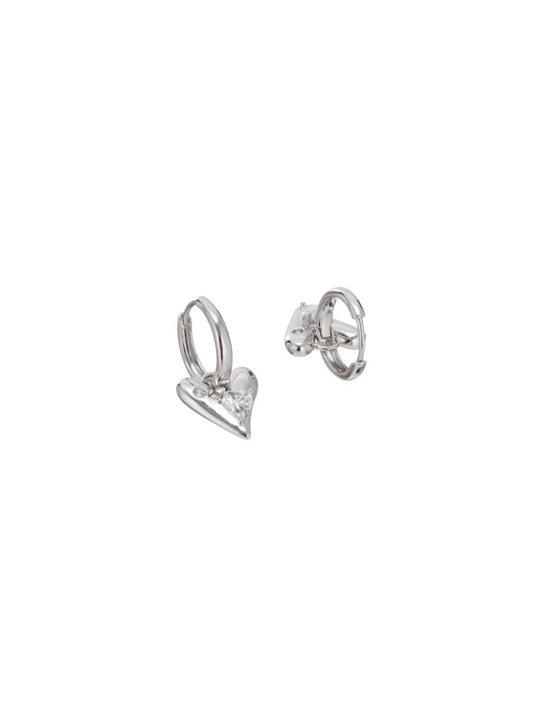 Silver Halo Heart Hoops : Z-ER-SS-029