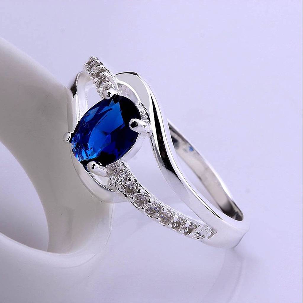 Exclusive Latest Fashion Austrian Collection Non-Precious Metal And Cubic Zirconia Ring For Women (Blue) : PFCR12-7