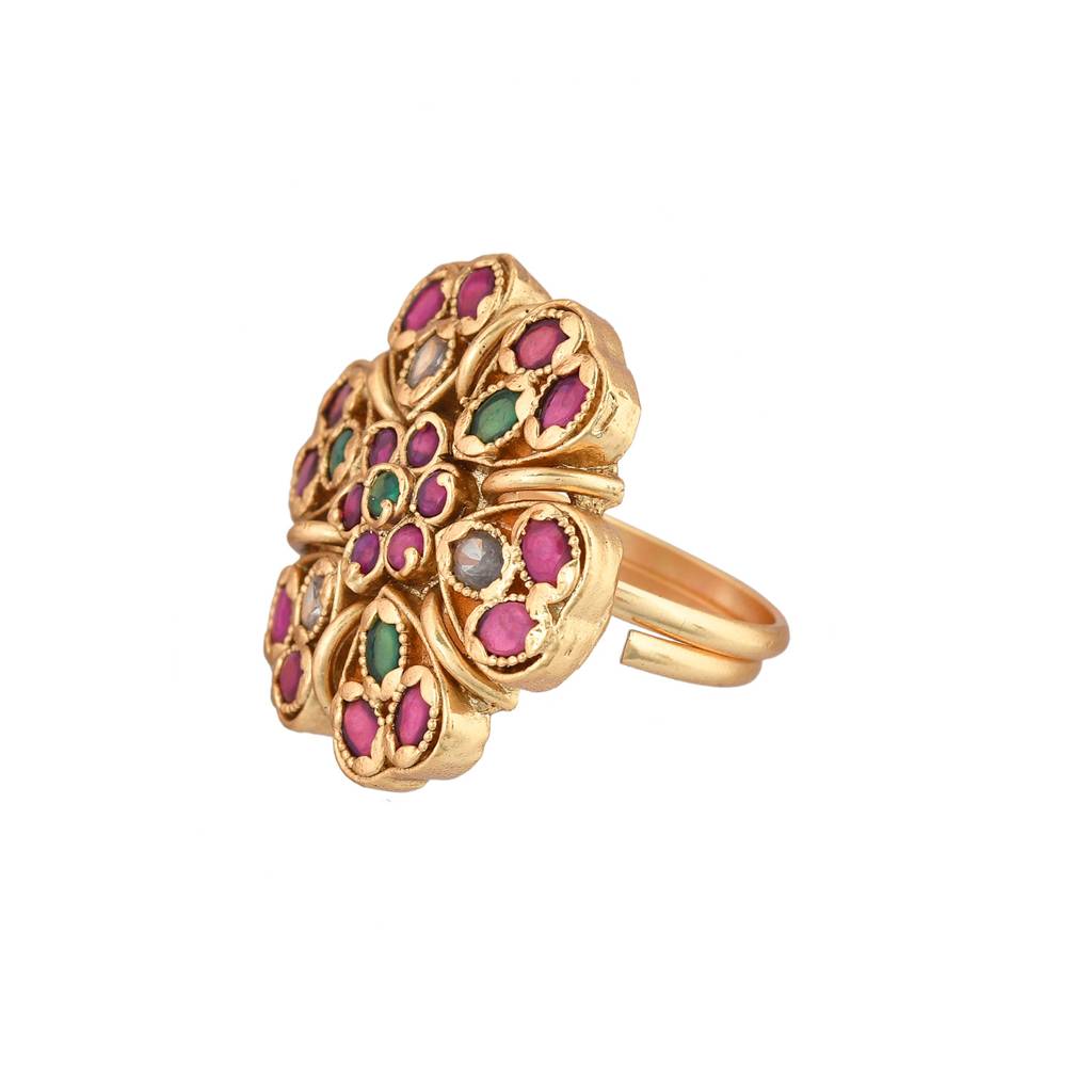 Gold Opulence Padma Temple Ring : 8905124543117