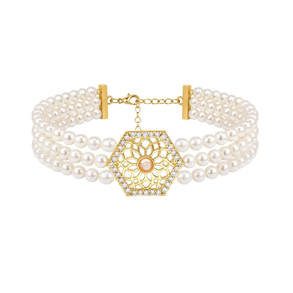 Noor Aureole Triple-Strand Pearl Bracelet : 8905124587777