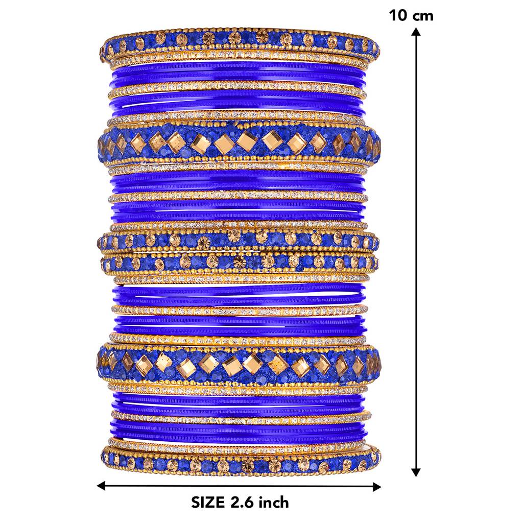 Diamond Metal Chuda Bangle Set Indian Traditional Bridal Wedding Fashion Jewellery For Women : PF51B36B