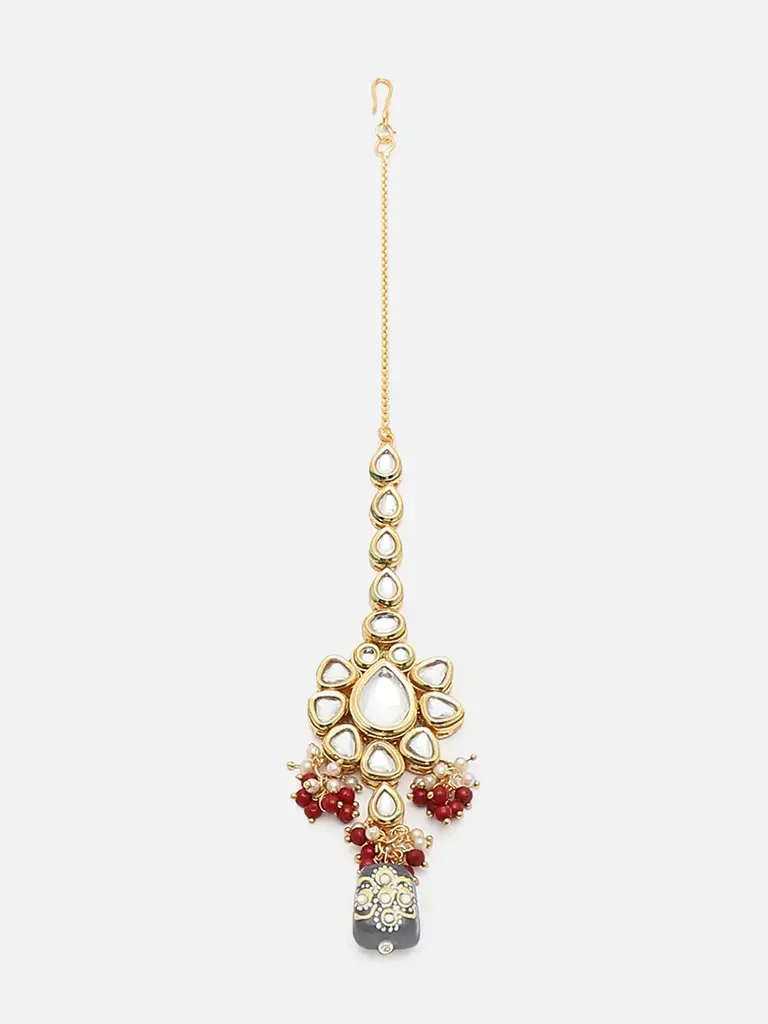 Kinsley-Gold Plated Designer Stone Necklace And Earring Set : SOHNCK2163