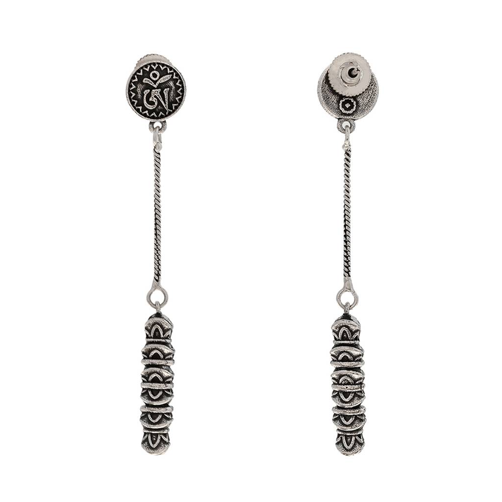 Voylla Bodhi Om Dangler Earrings: Stylish Spiritual Charm : 8905124504767