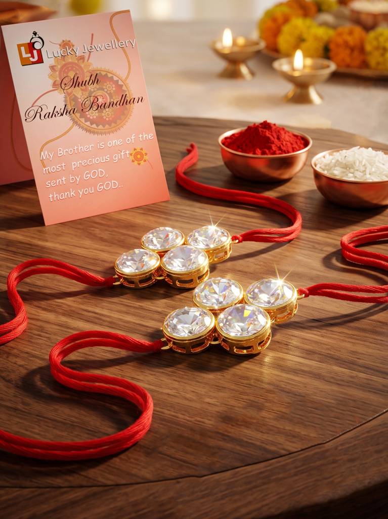 Traditional Rakhi For Bhaiya/Bhabhi Red Thread Rakshabandhan Rakhie (Pack Of 2) / Rakhee Rakshasutra : 198-L1R1-19-W-2-2026