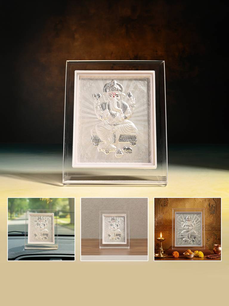 Pure 999 Pure Silver Lord Ganesh Frame : EFGFT381