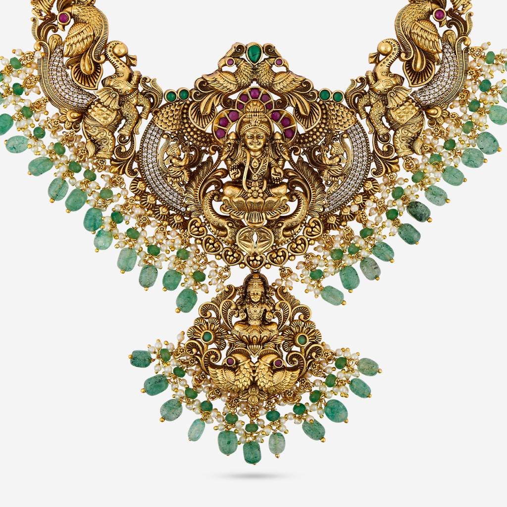 Ruby-Green Gold - Plated Bridesmaid Antique Necklace - 453911 : 453911