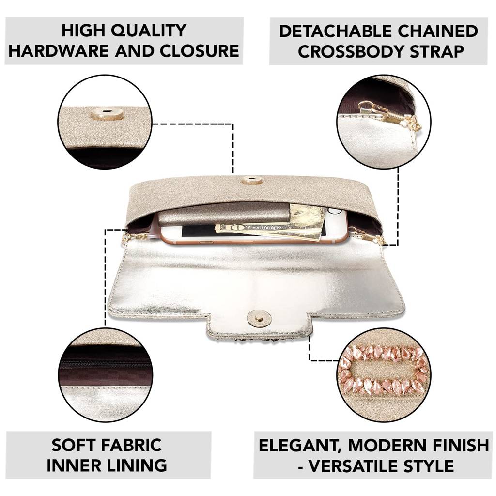 Clutch Purses For Women Wedding Handmade Evening Handbags Party Bridal Clutch (C89C) : C89C