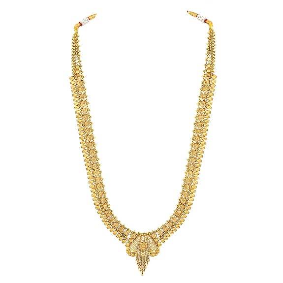 Ethnic Long Necklace Earrings For Women & Girls Gold Plated South Indian Traditional Temple Jewellery Birthday Anni : PF47N57G