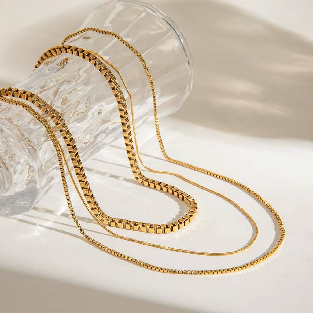 Riviera Triple Layered Necklace - Gold | 18K Gold Plated | Waterproof, Hypoallergenic & Anti-Tarnish : DSVDJD05250046
