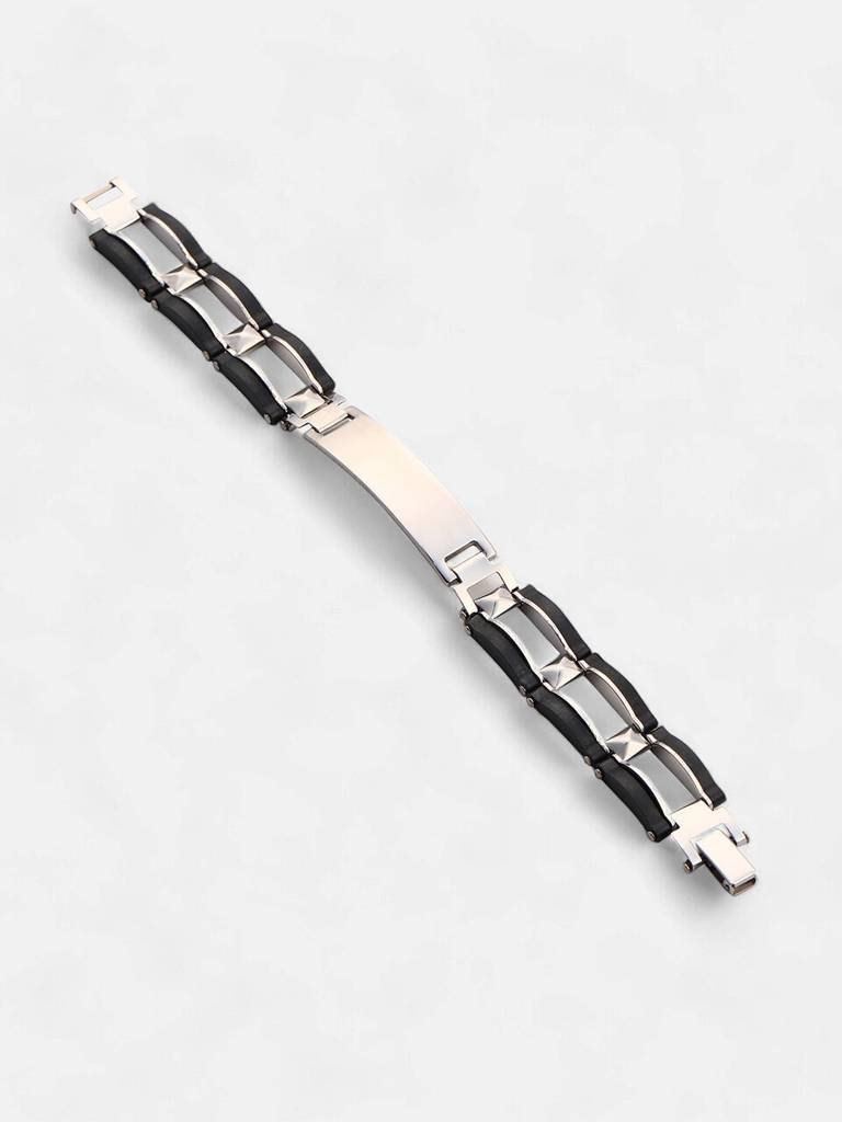 Men'S The Contrast-Lined Tennis Bracelet - Onyx Black : FABR1105