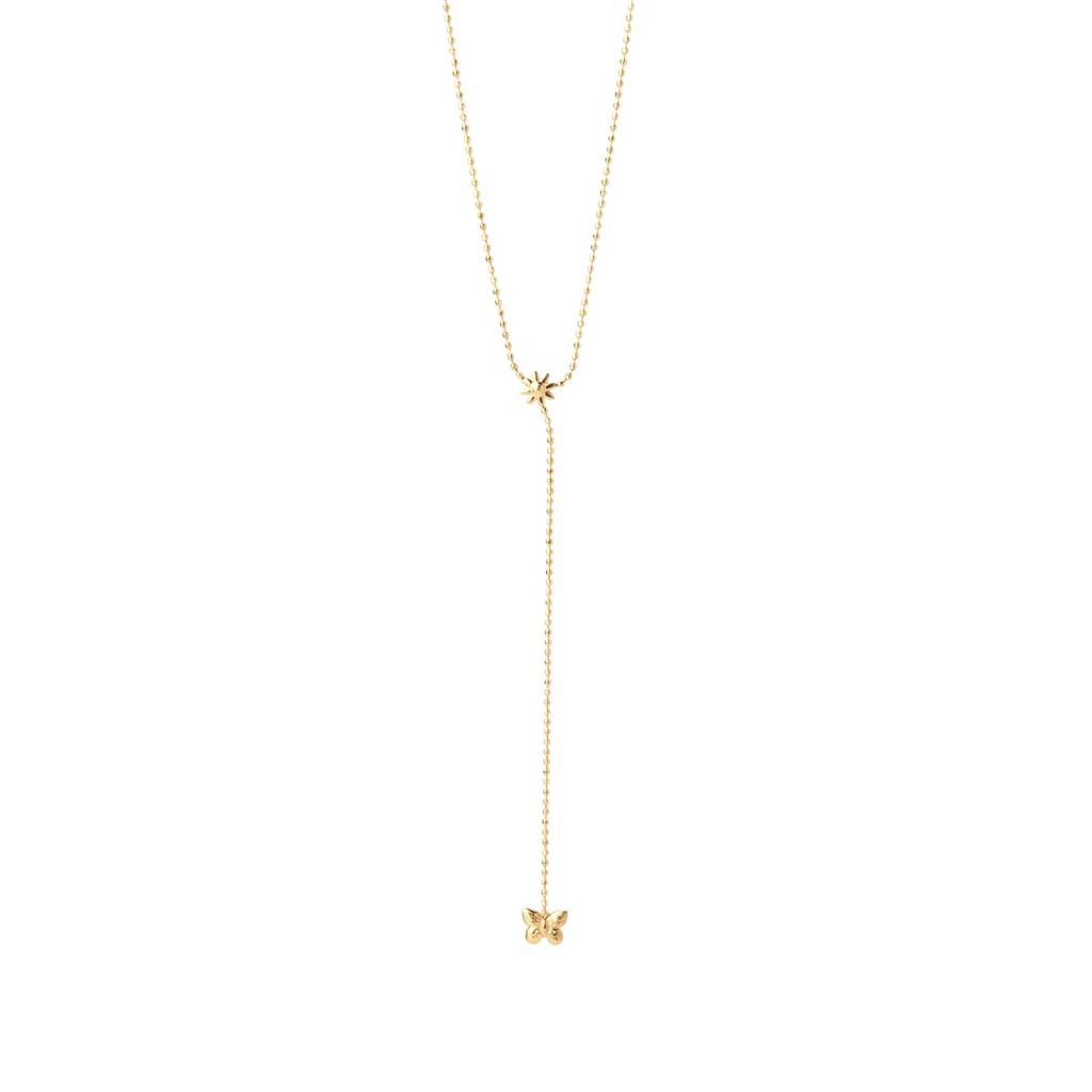 Mini Butterfly Lariat Necklace For Women - Waterproof & Anti-Tarnish : NK0253