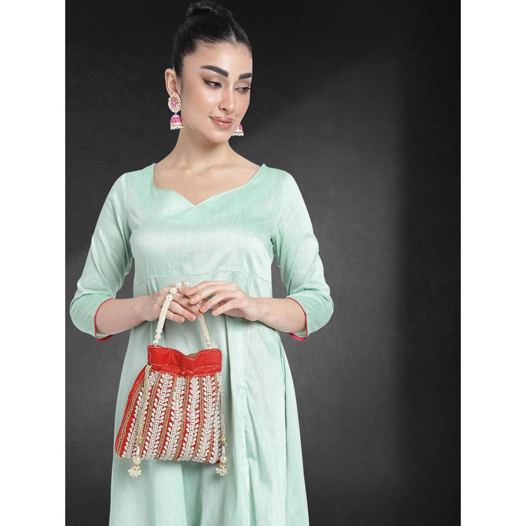 Potli Bags - For Women Girls Evening Bag Clutch Ethnic Bride Purse With Drawstring : P82R