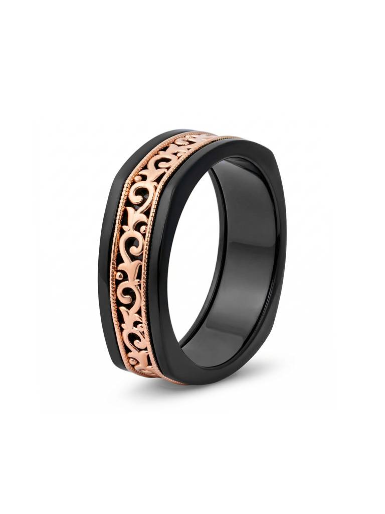 Touch925 Pure 925 Silver Men'S Filigree Onyx Ring : CHGR336
