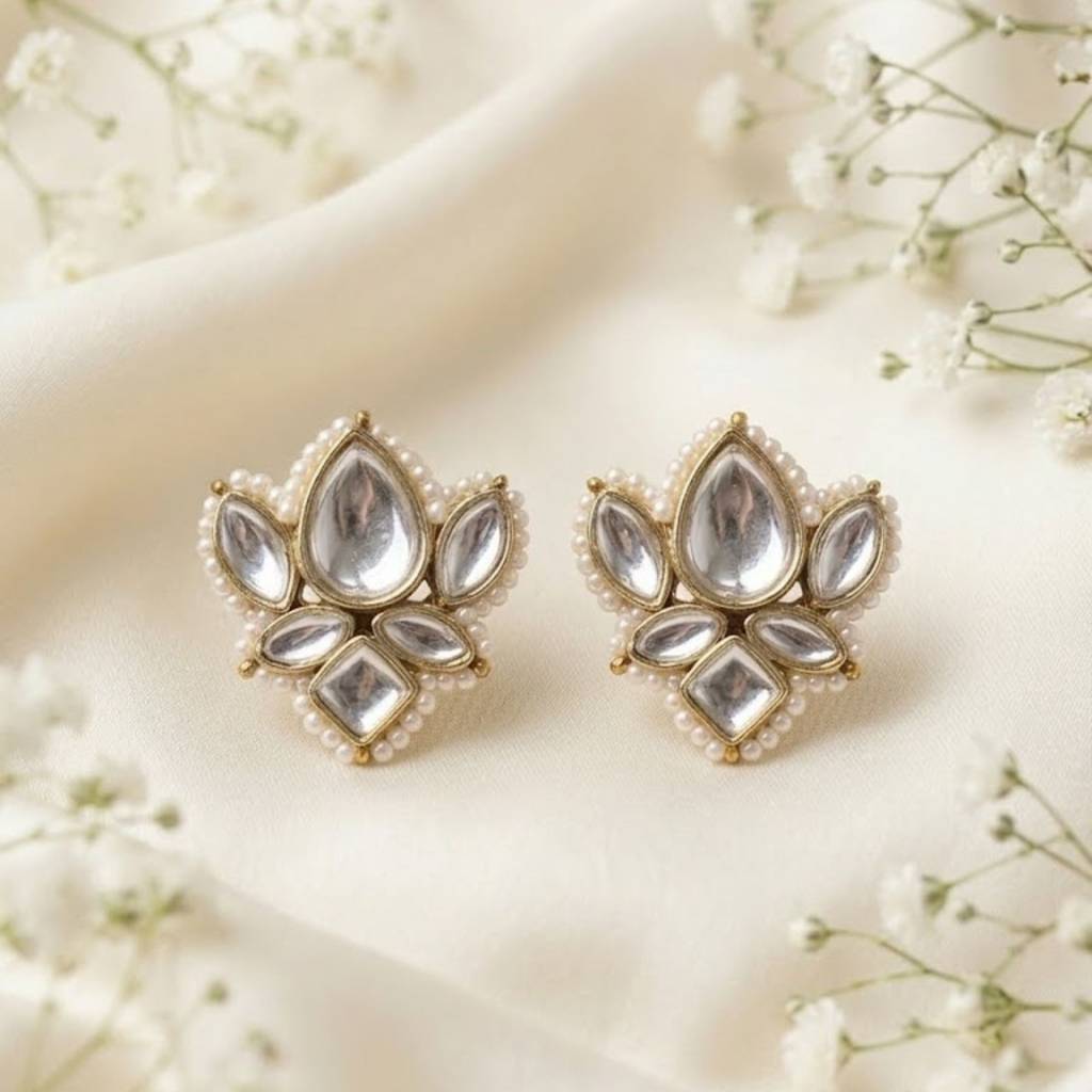 Lotus Bloom Kundan Studs : ACE327