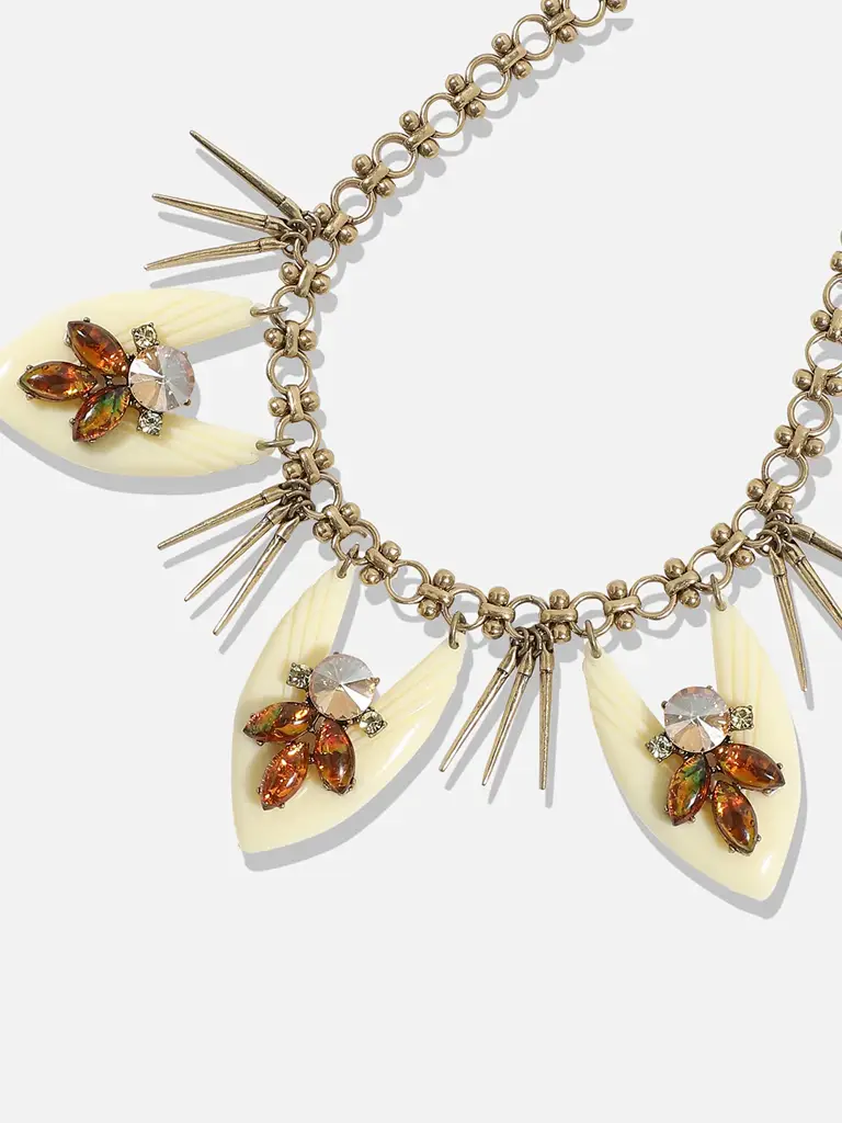 Brodie-Cream Acrylic Crystal Necklace : SOHNCK3620