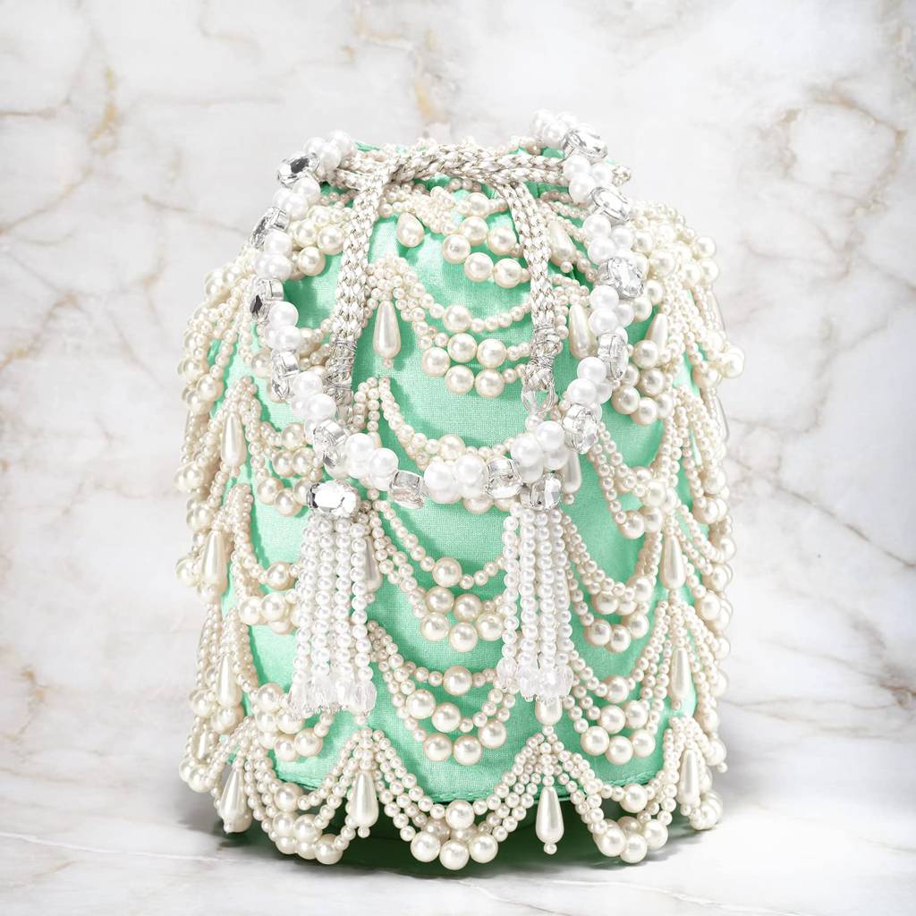 Potli Bags For Women Evening Bag Clutch Ethnic Bride Purse With Drawstring(P45M) : P45MNT