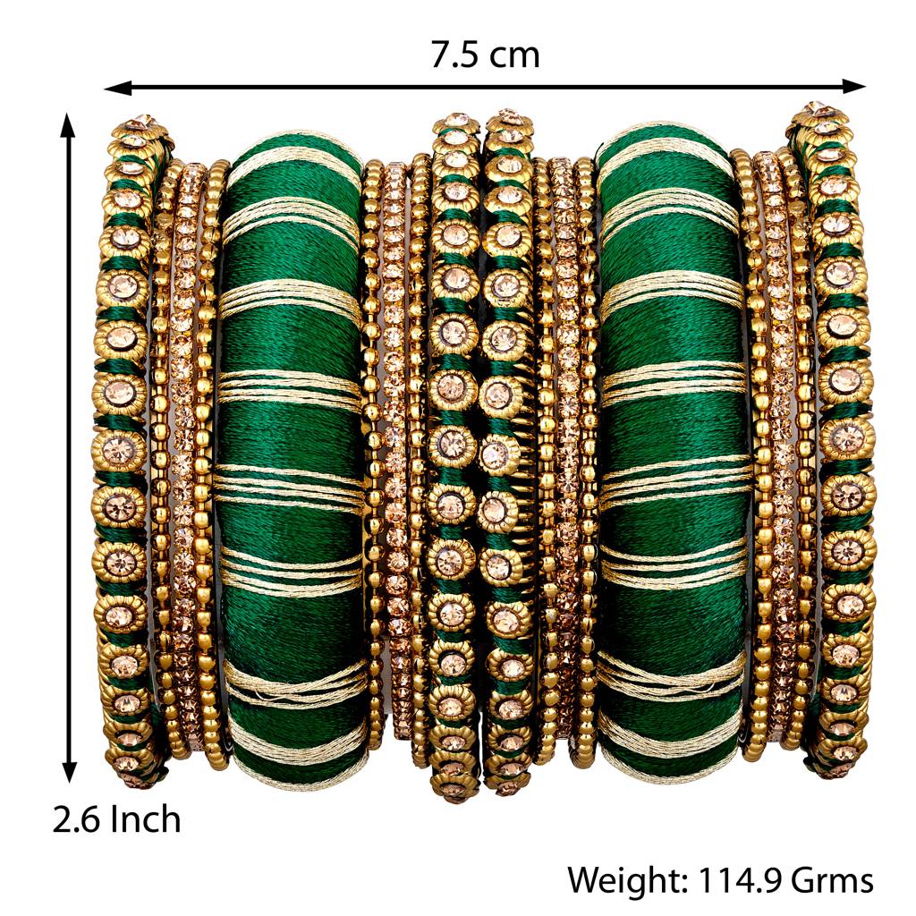 Velvet Matching Floral Silk Thread Chuda Chura Bangle Set Indian Traditional Bridal Fashion Jewellery For Women  Na : PF51B45G