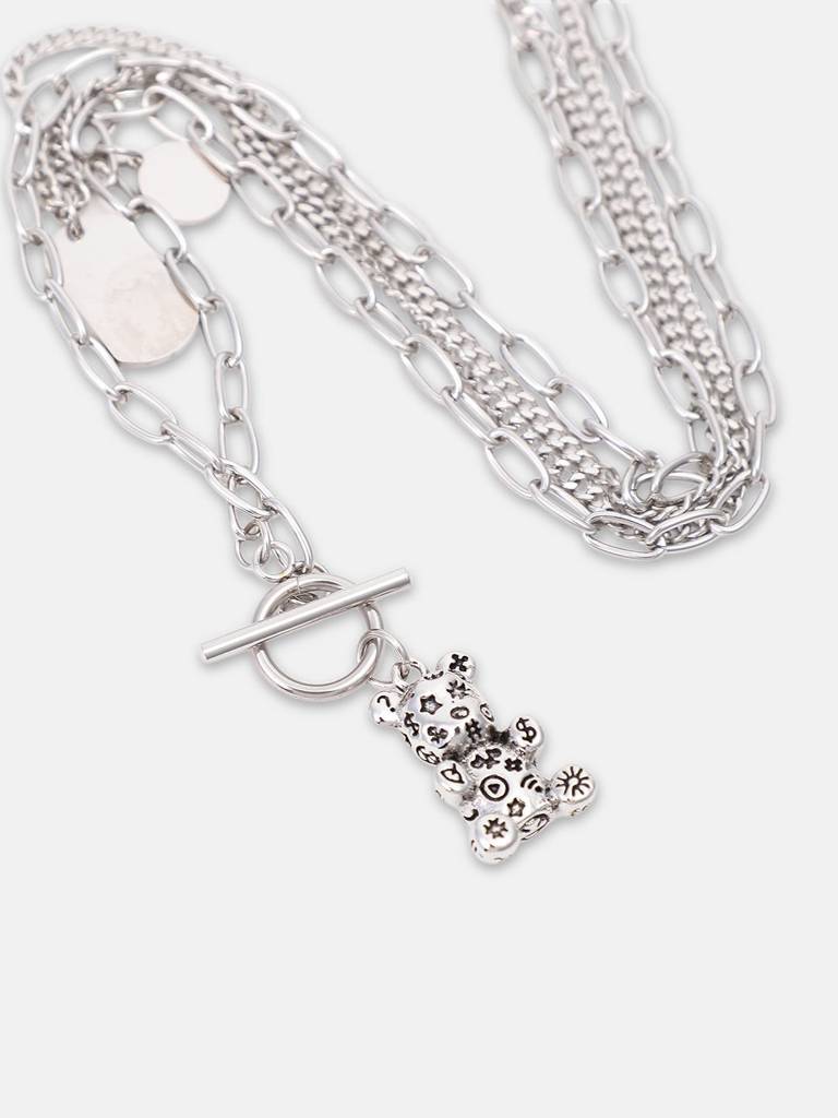 Men'S The Dollar Teddy Pendant Necklace - Metallic Silver : FAPD1207